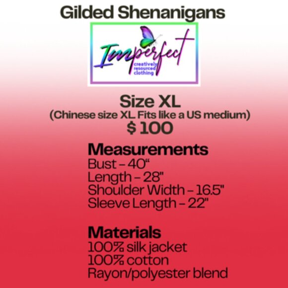 Upcycled Chinese silk and denim jacket - Picture 2 of 2